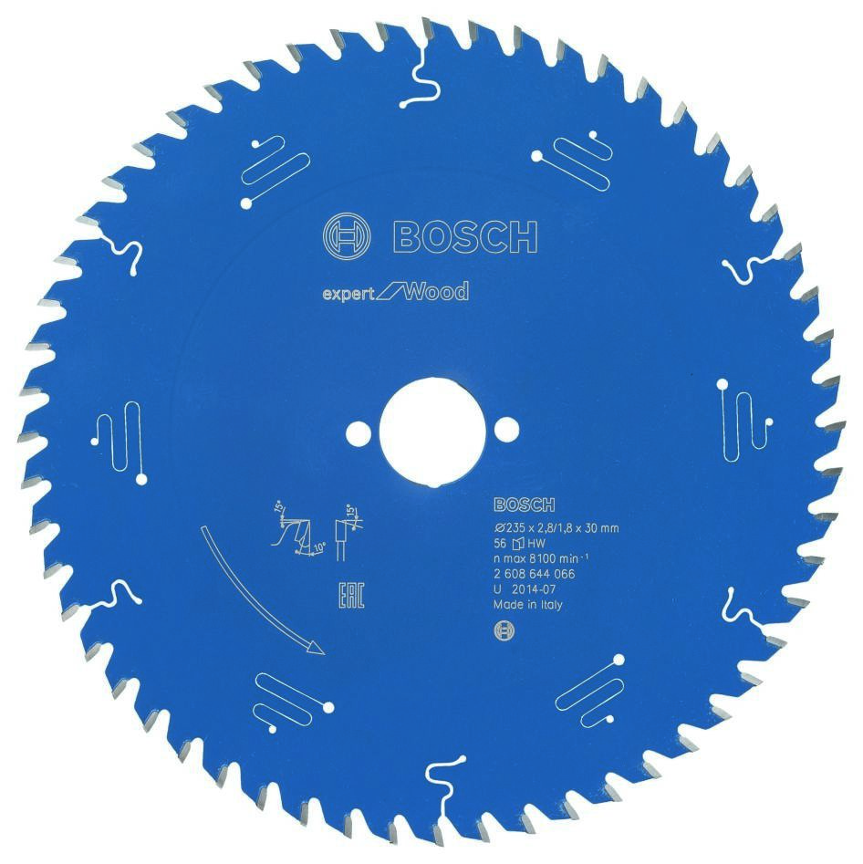 Bosch Blauw Accessoires 2608644066 Carbide Cirkelzaagblad Expert for Wood 235 x 30 x 56T