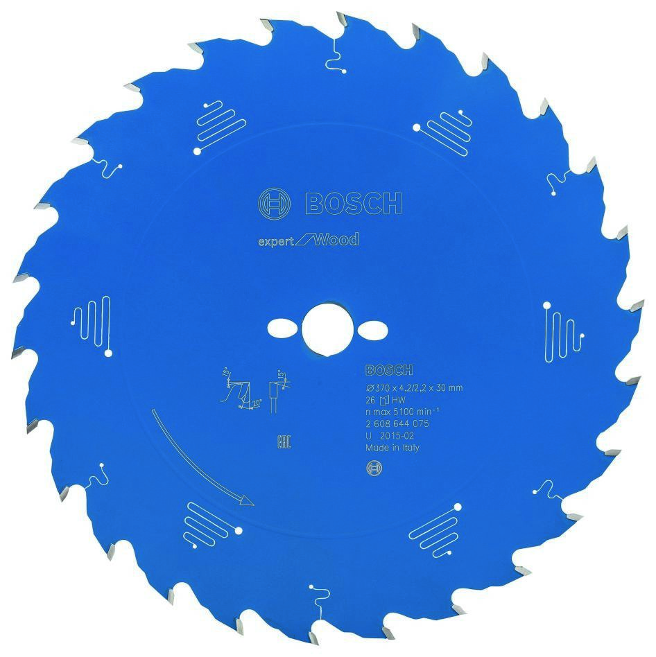 Bosch Blauw Accessoires 2608644075 Carbide Cirkelzaagblad Expert for Wood 370 x 30 x 26T