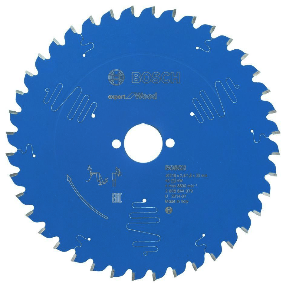 Bosch Blauw Accessoires 2608644079 Carbide Cirkelzaagblad Expert for Wood 216 x 30 x 40T