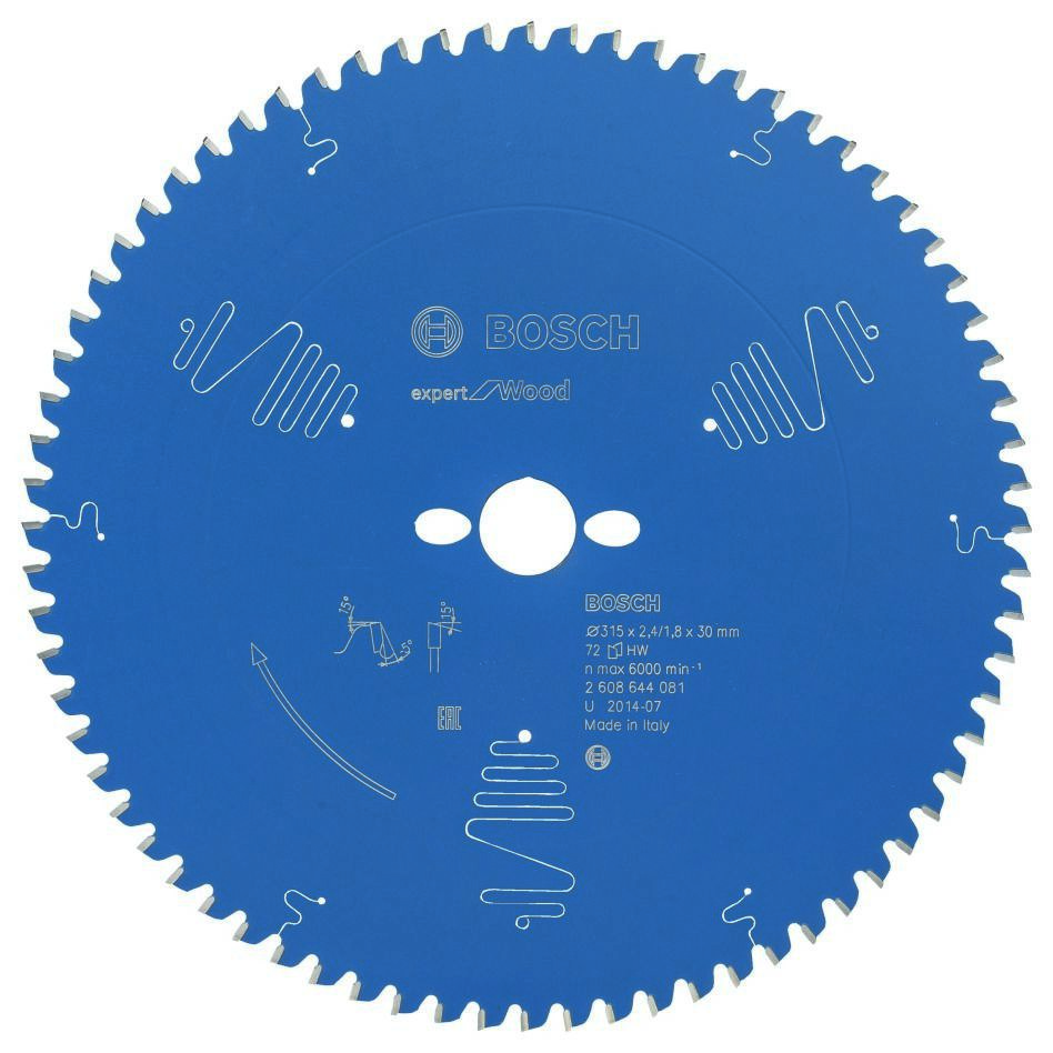 Bosch Blauw Accessoires 2608644081 Carbide Cirkelzaagblad Expert for Wood 315 x 30 x 72T