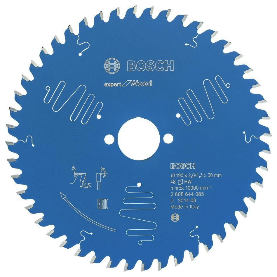 Bosch Blauw Accessoires 2608644085 Carbide Cirkelzaagblad Expert for Wood 190 x 30 x 48T