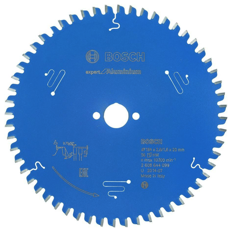 Bosch Blauw Accessoires 2608644099 Carbide Cirkelzaagblad Expert for Aluminium 184 x 20 x 56T