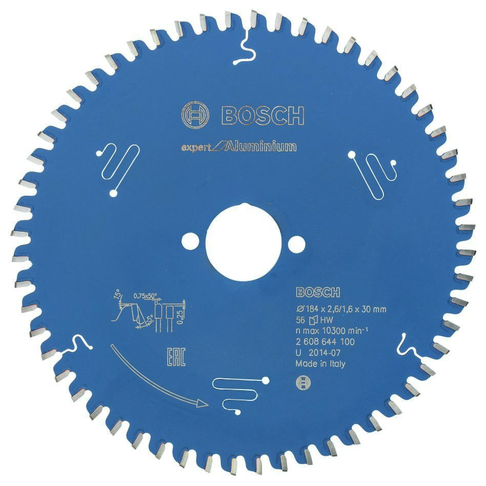 Bosch Blauw Accessoires 2608644100 Carbide Cirkelzaagblad Expert for Aluminium 184 x 30 x 56T