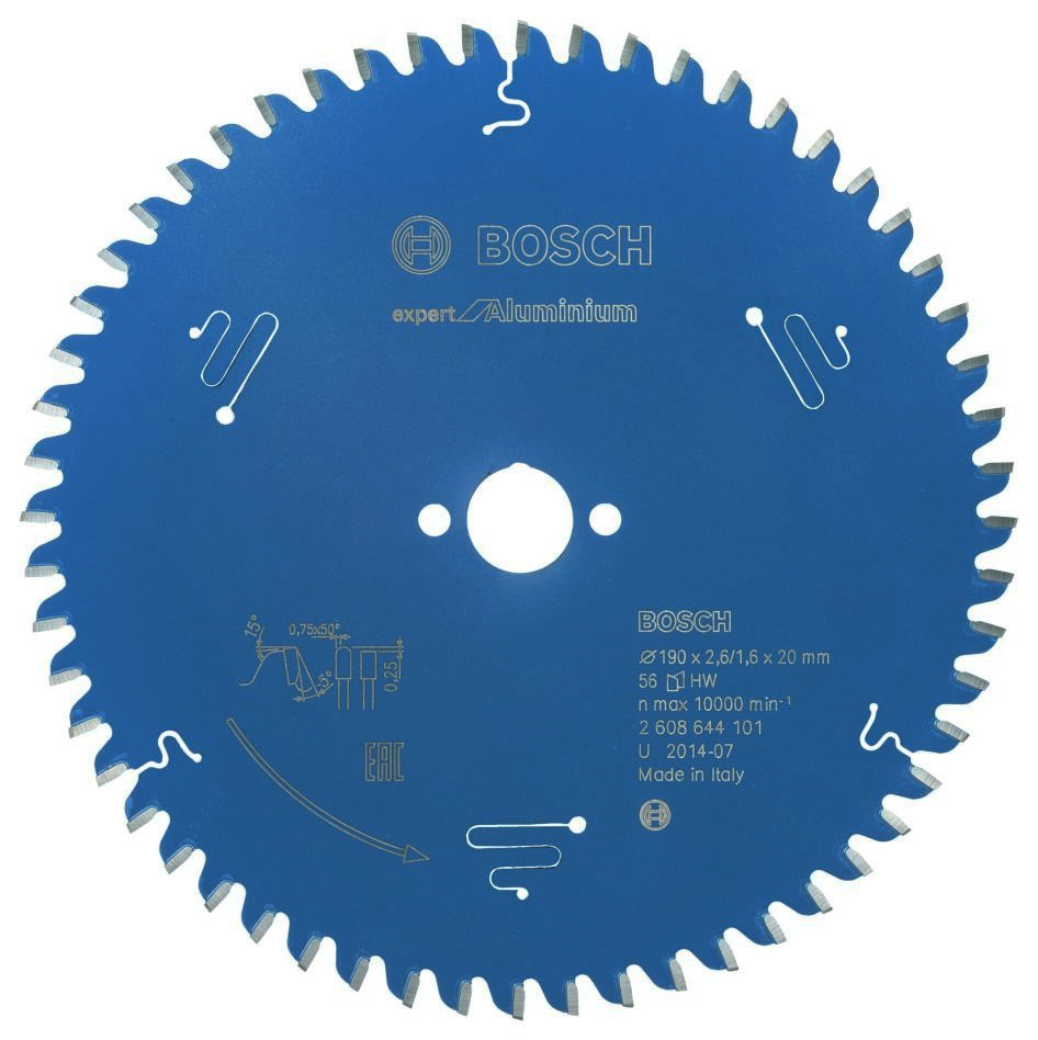 Bosch Blauw Accessoires 2608644101 Carbide Cirkelzaagblad Expert for Aluminium 190 x 20 x 56T