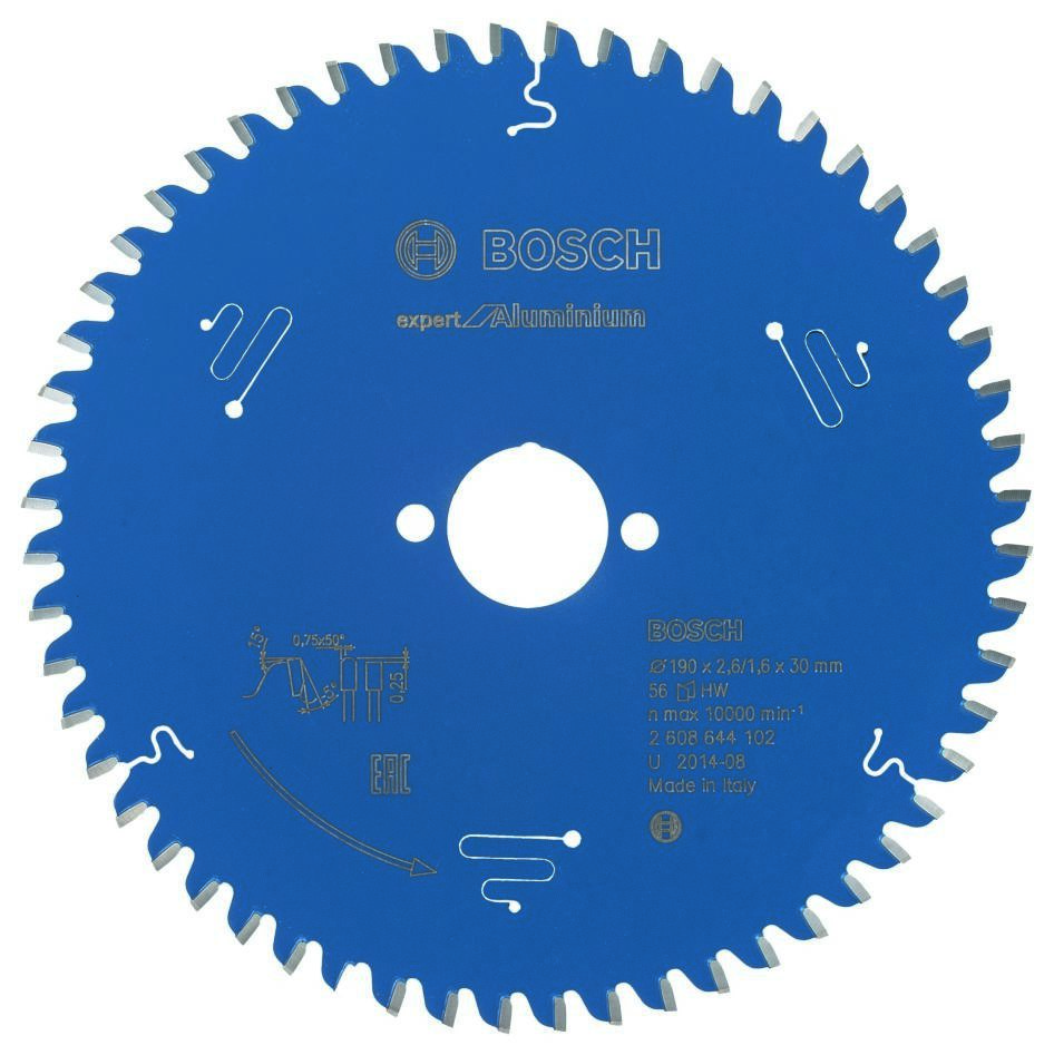 Bosch Blauw Accessoires 2608644102 Carbide Cirkelzaagblad Expert for Aluminium 190 x 30 x 56T