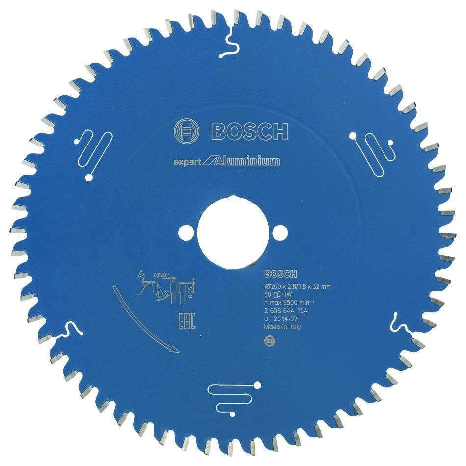 Bosch Blauw Accessoires 2608644104 Carbide Cirkelzaagblad Expert for Aluminium 200 x 32 x 60T
