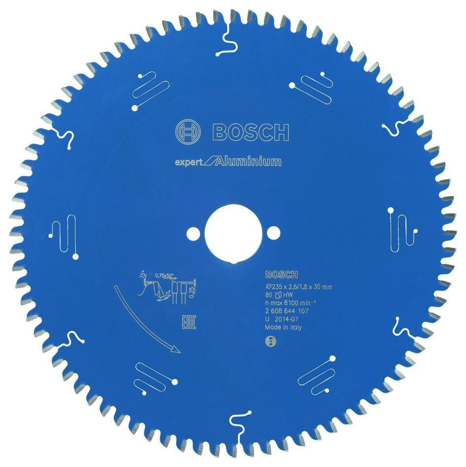 Bosch Blauw Accessoires 2608644107 Carbide Cirkelzaagblad Expert for Aluminium 235 x 30 x 80T
