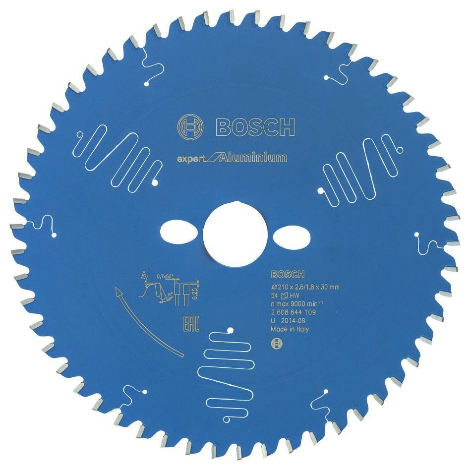 Bosch Blauw Accessoires 2608644109 Carbide Cirkelzaagblad Expert for Aluminium 210 x 30 x 54T