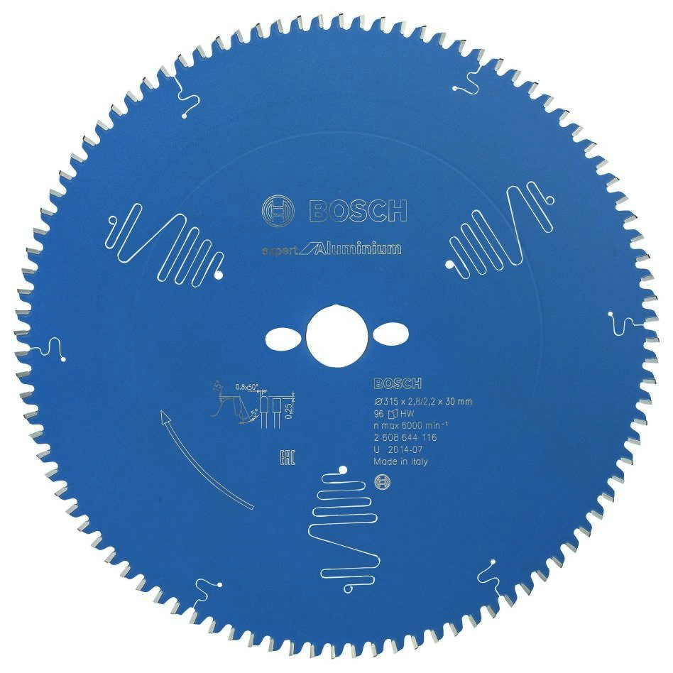 Bosch Blauw Accessoires 2608644116 Carbide Cirkelzaagblad Expert for Aluminium 315 x 30 x 96T