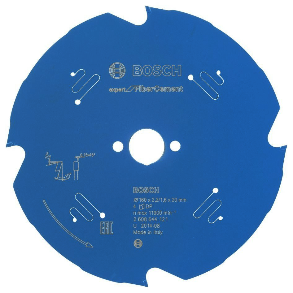 Bosch Blauw Accessoires 2608644121 Carbide Cirkelzaagblad Fibre Cement Expert 160 x 20 x 4T