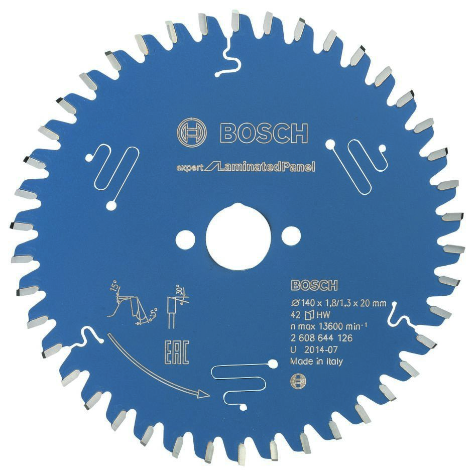 Bosch Blauw Accessoires 2608644126 Carbide Cirkelzaagblad Expert for Laminated Panel 140 x 20 x 42T