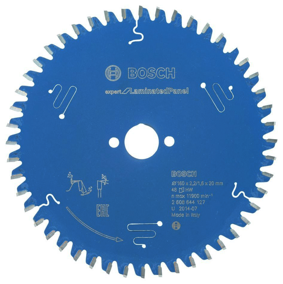 Bosch Blauw Accessoires 2608644127 Carbide Cirkelzaagblad Expert for Laminated Panel 160 x 20 x 48T