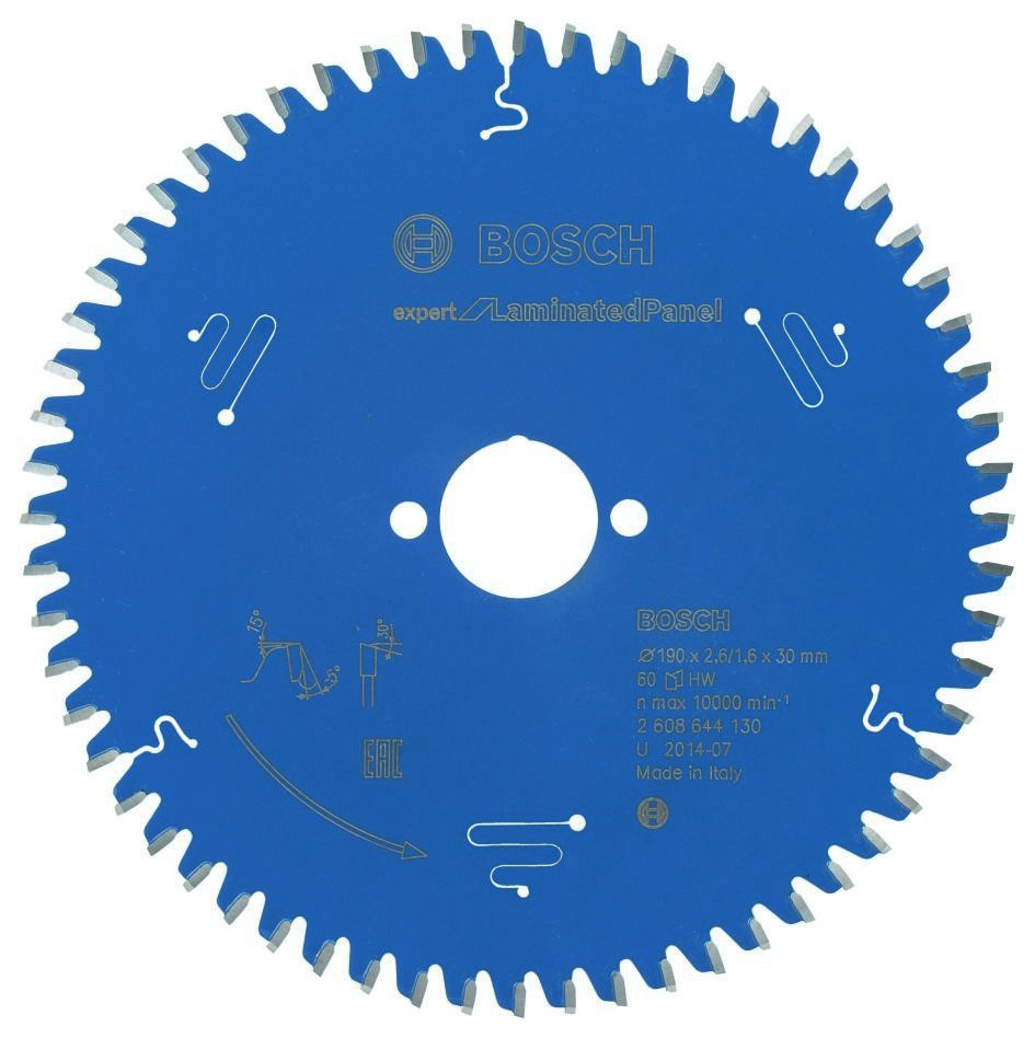 Bosch Blauw Accessoires 2608644130 Carbide Cirkelzaagblad Expert for Laminated Panel 190 x 30 x 60T