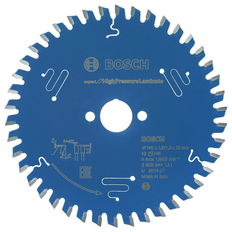 Bosch Blauw Accessoires 2608644131 Carbide Cirkelzaagblad Expert for High Pressure Laminate 140 x 20 x 42T