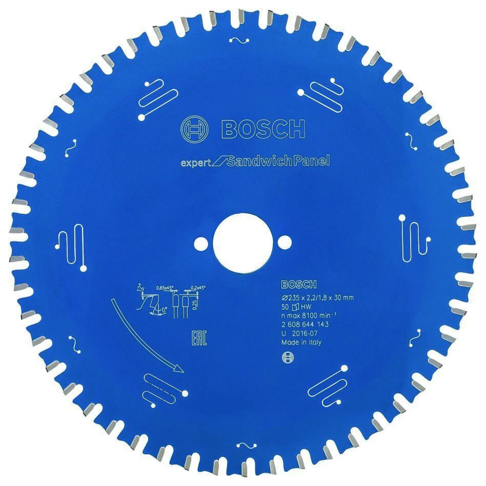 Bosch Blauw Accessoires 2608644143 Carbide Cirkelzaagblad Expert for Sandwich Panel 235 x 30 x 50T