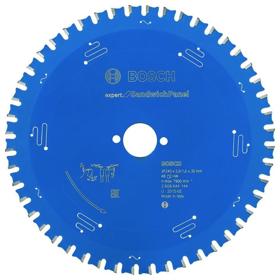 Bosch Blauw Accessoires 2608644144 Carbide Cirkelzaagblad Expert for Sandwich Panel 240 x 30 x 48T