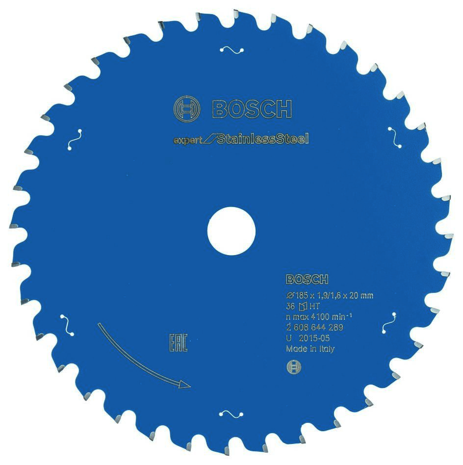 Bosch Blauw Accessoires 2608644289 Carbide Cirkelzaagblad Expert for Stainless Steel 185 x 20 x 36T