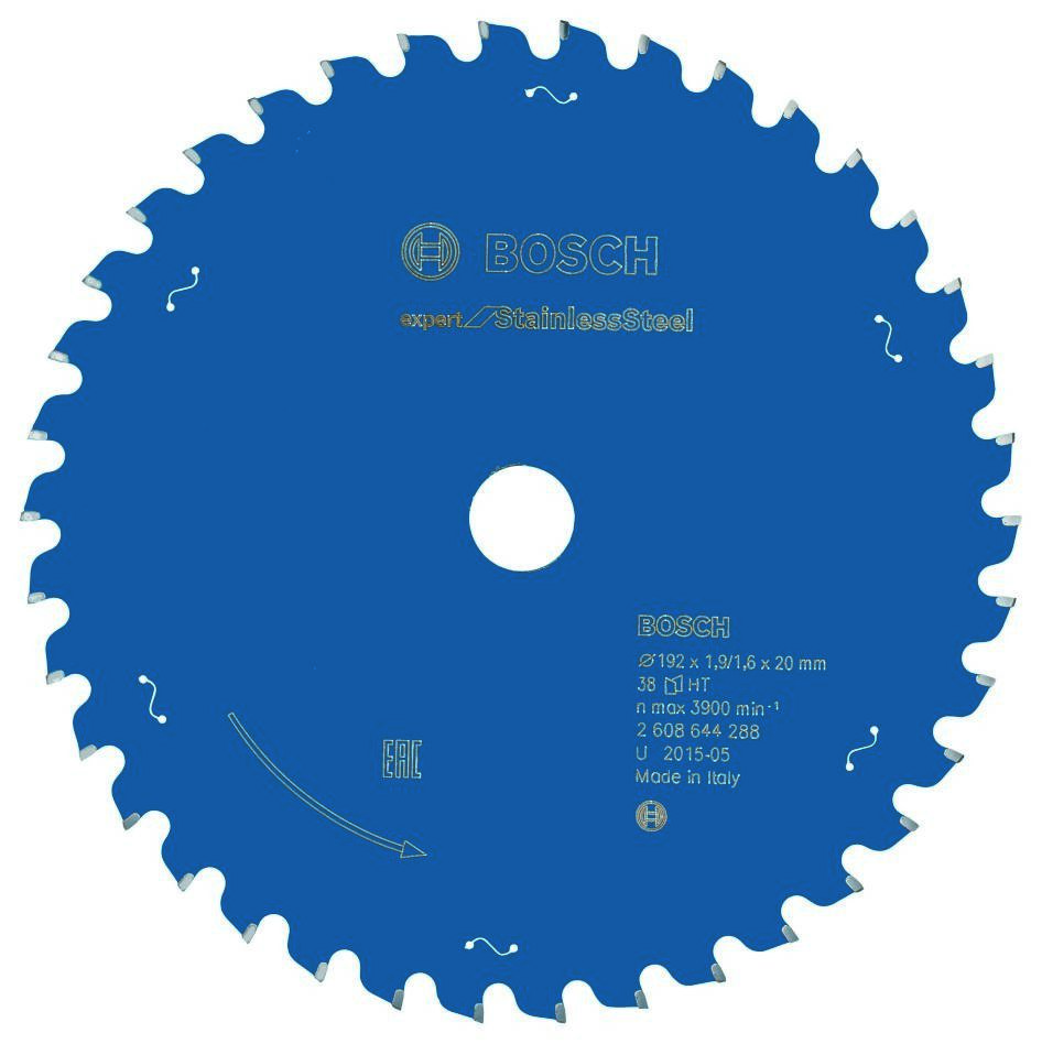 Bosch Blauw Accessoires 2608644288 Carbide Cirkelzaagblad Expert for Stainless Steel 192 x 20 x 38T