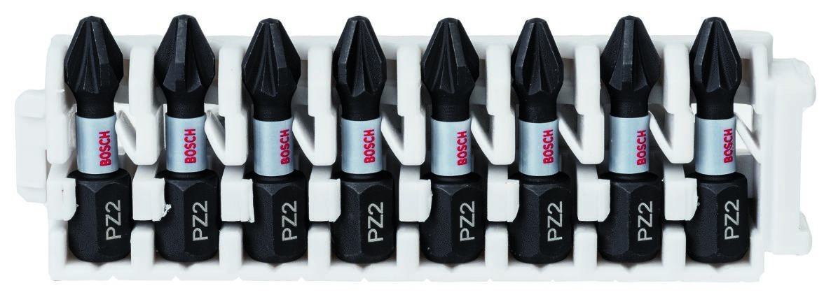Bosch Blauw Accessoires 2608522325 Impact Control schroefbitset, 8-delig, 8xPZ2