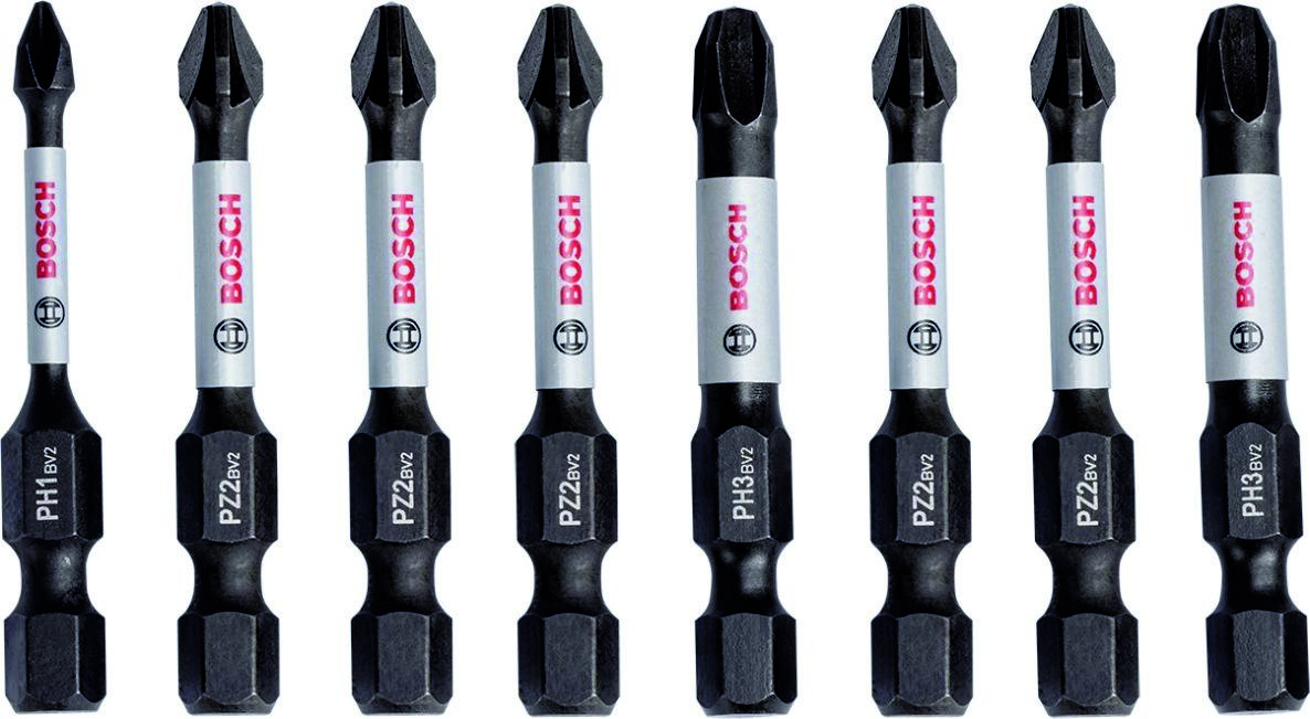Bosch Blauw Accessoires 2608522328 Impact Control schroefbitset, 8-delig, 1xPH1, 3xPH2, 1xPH3.2xPZ2, 1xPZ3