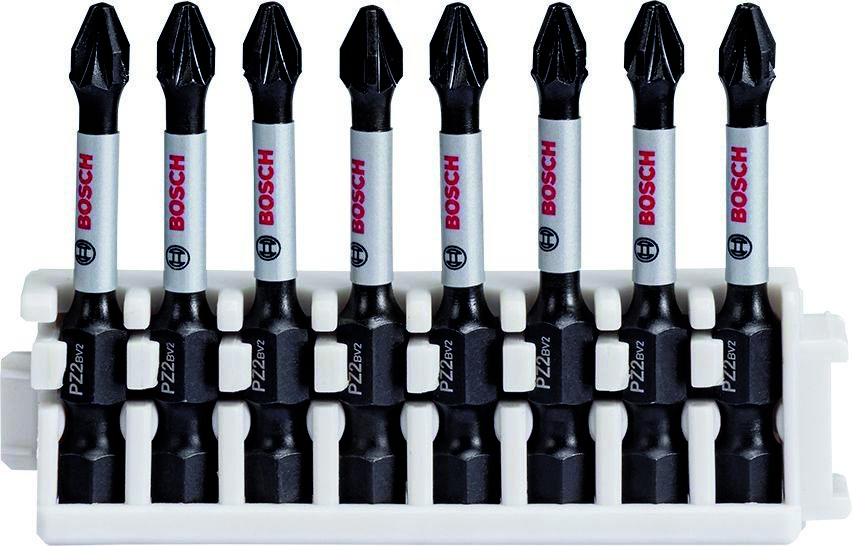 Bosch Blauw Accessoires 2608522331 Impact Control schroefbitset, 8-delig, 8xPZ2