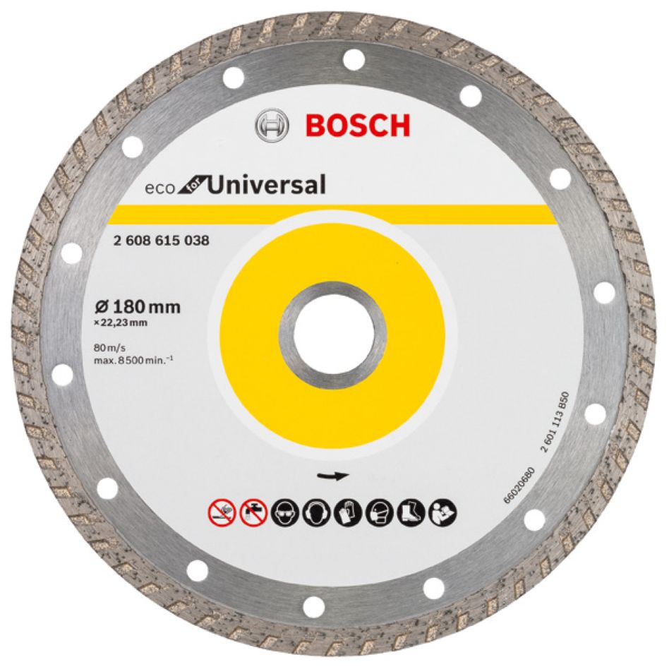 Bosch Blauw Accessoires 2608615047 Diamantschijf Universal Turbo Bosch Line 180x22,23x2,6x7 10t