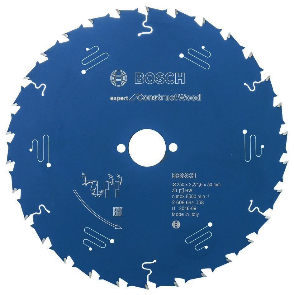 Bosch Blauw Accessoires 2608644338 Carbide Cirkelzaagblad Expert for Construct Wood 230 x 30 x 30T