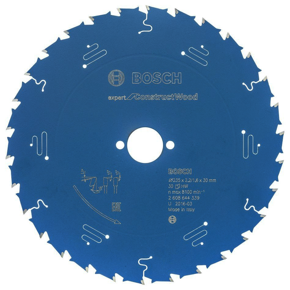 Bosch Blauw Accessoires 2608644339 Carbide CirkelzaagbladExpert for Construct Wood 235 x 30 x 30T