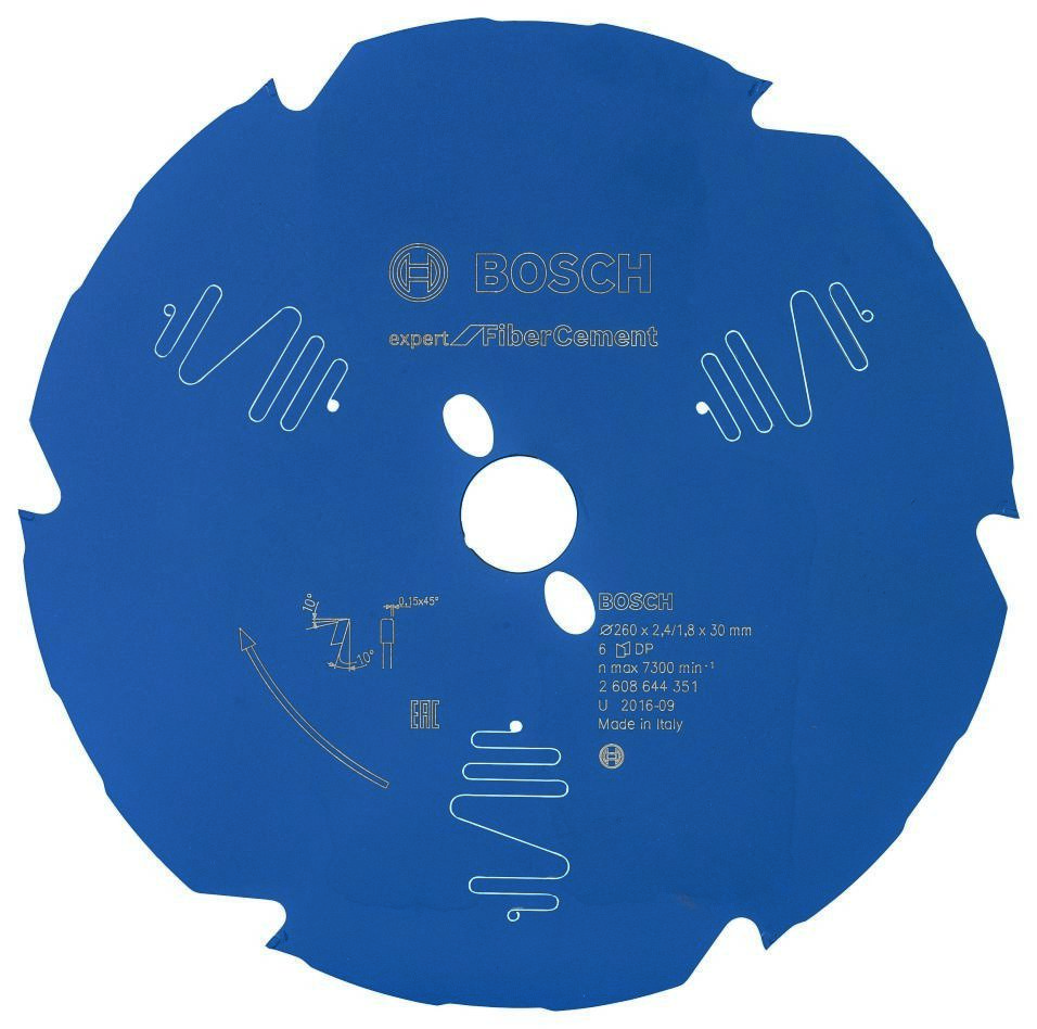Bosch Blauw Accessoires 2608644351 Carbide Cirkelzaagblad Expert for Fibre Cement 260 x 30 x 6T