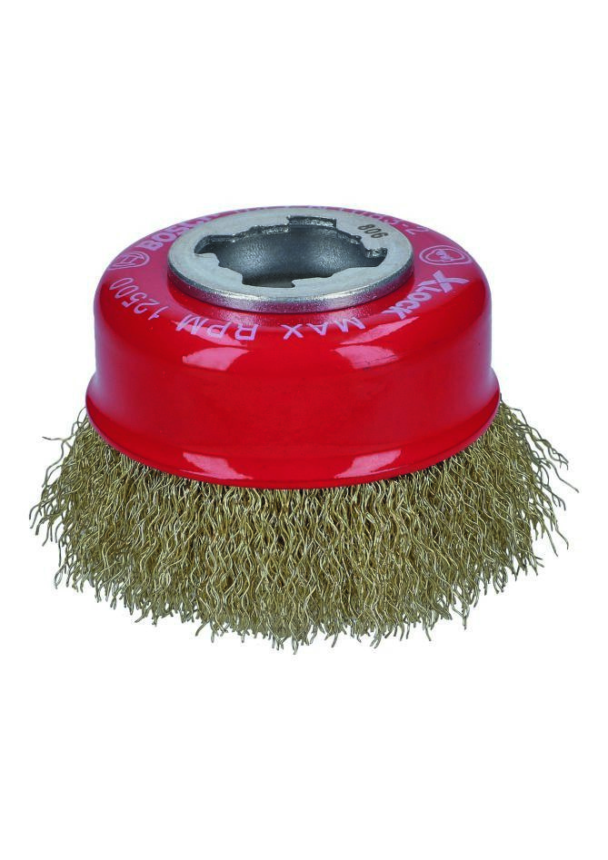 Bosch Blauw Accessoires 2608620730 X-LOCK Komborstel Clean for Metal 75 mm gegolfde draad vermessingd