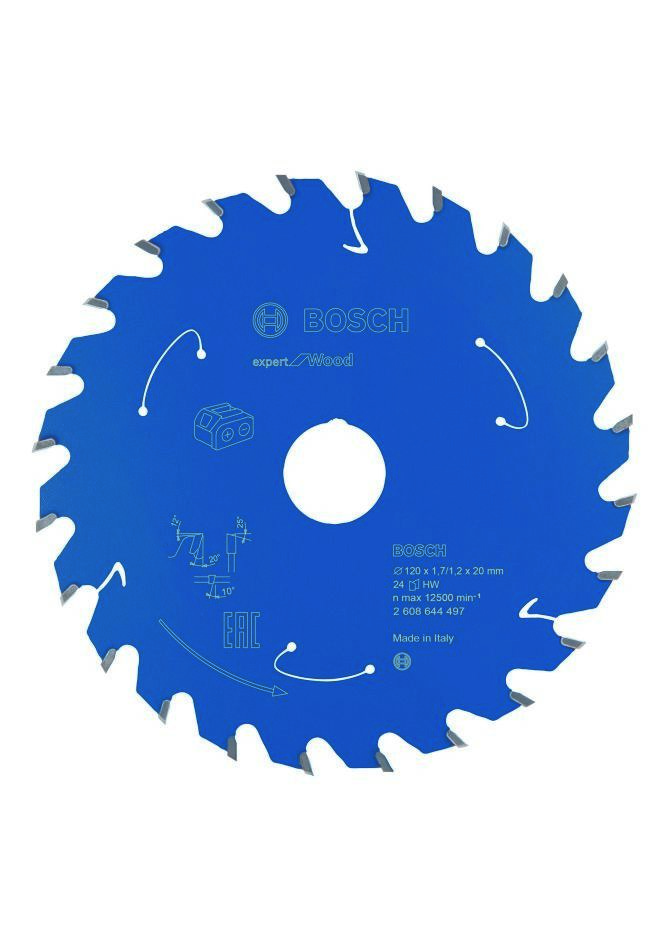Bosch Blauw Accessoires 2608644497 Carbide Cirkelzaagblad Wood Expert voor accuzagen 120 x 20 x T24
