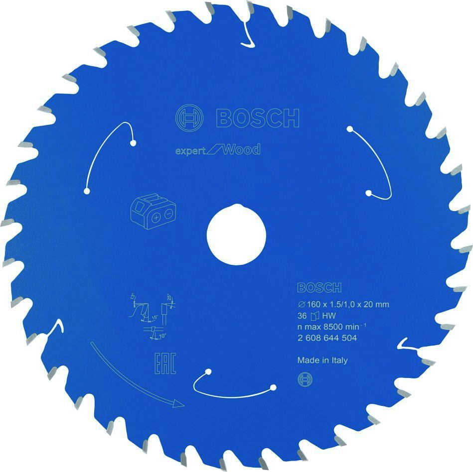 Bosch Blauw Accessoires 2608644504 Carbide Cirkelzaagblad Wood Expert voor accuzagen 160 x 20 x T36