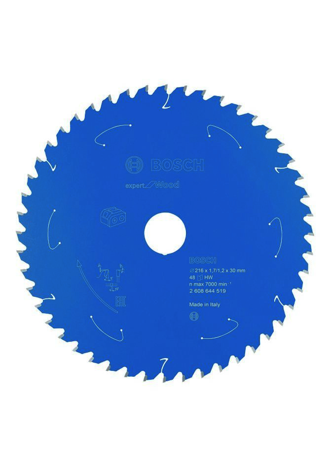 Bosch Blauw Accessoires 2608644519 Carbide Cirkelzaagblad Wood Expert voor accuzagen 216 x 30 x T48