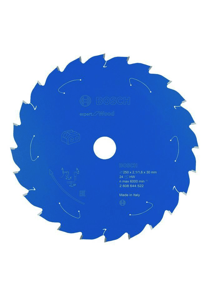 Bosch Blauw Accessoires 2608644522 Carbide Cirkelzaagblad Wood Expert voor accuzagen 250 x 30 T24