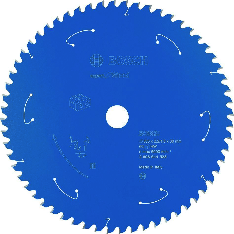 Bosch Blauw Accessoires 2608644528 Carbide Cirkelzaagblad Wood Expert voor accuzagen 305 x 30 x T60