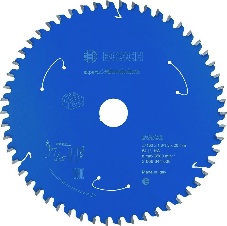 Bosch Blauw Accessoires 2608644538 Carbide Cirkelzaagblad Aluminium Expert voor accuzagen 160 x 20 x T54