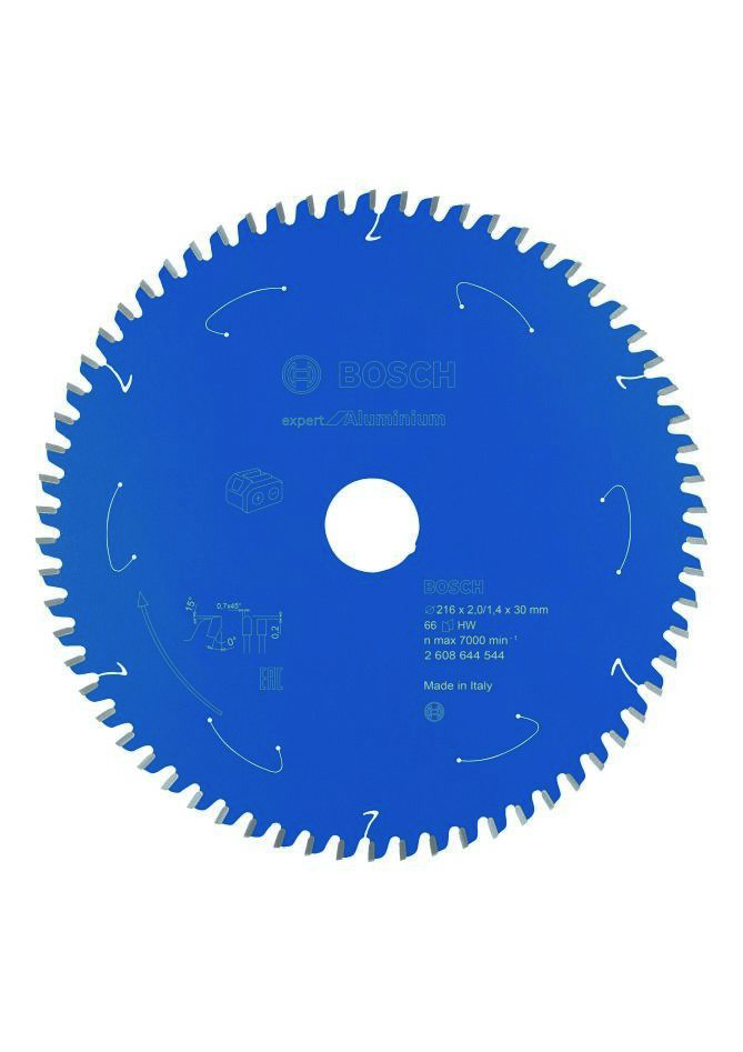 Bosch Blauw Accessoires 2608644544 Carbide Cirkelzaagblad Aluminium Expert voor accuzagen 216 x 30 x T66