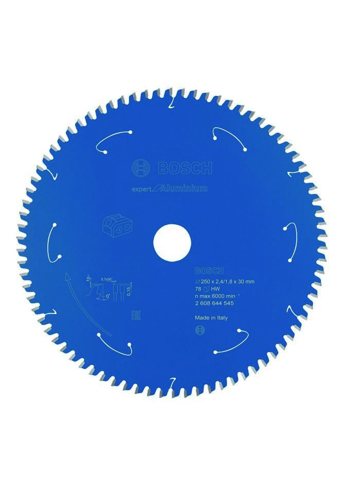 Bosch Blauw Accessoires 2608644545 Carbide Cirkelzaagblad Aluminium Expert voor accuzagen 250 x 30 x T78