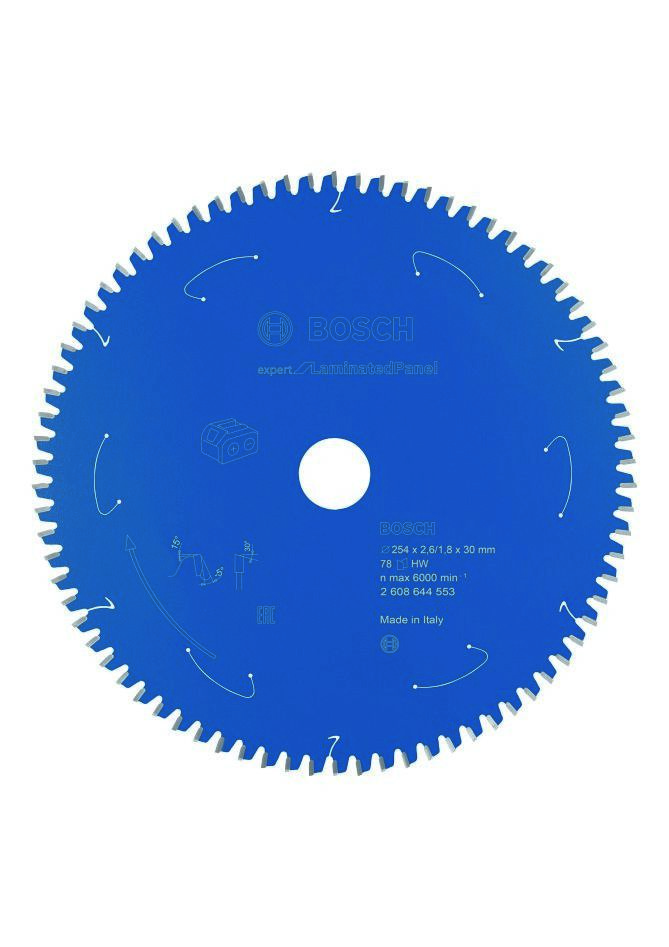 Bosch Blauw Accessoires 2608644553 Carbide Cirkelzaagblad Laminated Panel Expert voor accuzagen 254 x 30 x 78T 2608644553