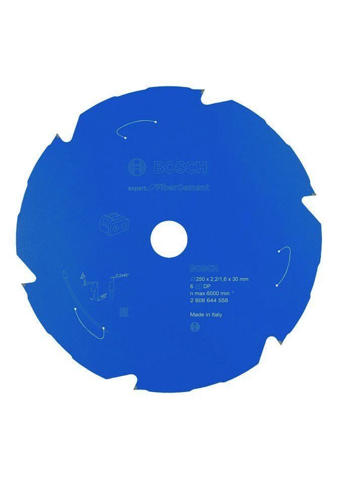 Bosch Blauw Accessoires 2608644558 Carbide Cirkelzaagblad Fibre Cement Expert voor accuzagen 250 x 30 x T6 2608644558