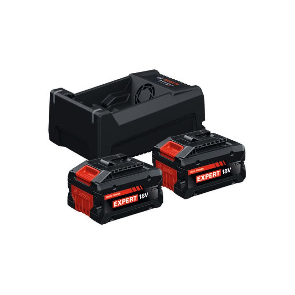 Bosch Blauw Accessoires 1600A0373P EXBA18V-55 Accu Starterset 2x EXBA18V-55 en lader GAL12V/18V-80 in doos