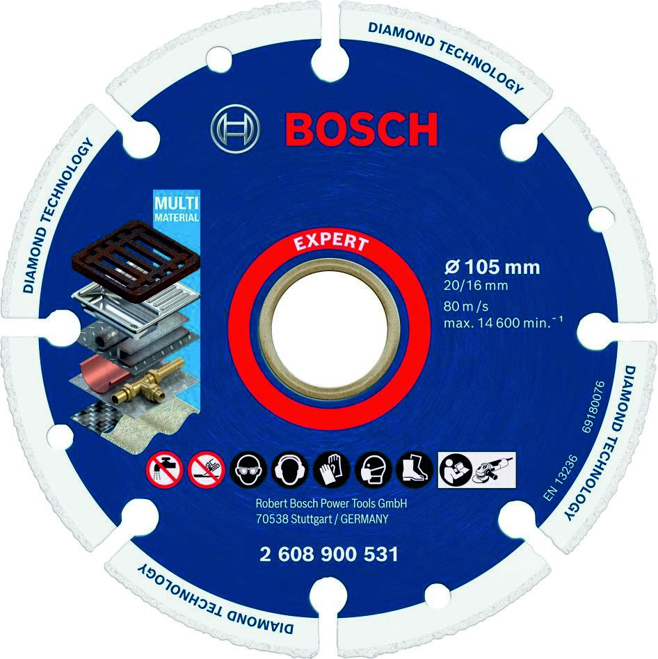 Bosch Blauw Accessoires 2608900531 Expert Diamond Metal Wheel doorslijpschijf 105 x 20/16 mm
