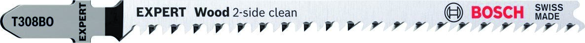 Bosch Blauw Accessoires 2608900556 Expert ‘Wood 2-side clean’ T 308 BO decoupeerzaagblad 25-delig