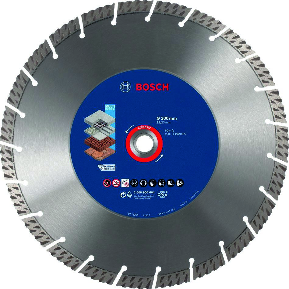 Bosch Blauw Accessoires 2608900664 Expert MultiMaterial diamantdoorslijpschijf 300 x 22,23 x 2,8 x 15 mm