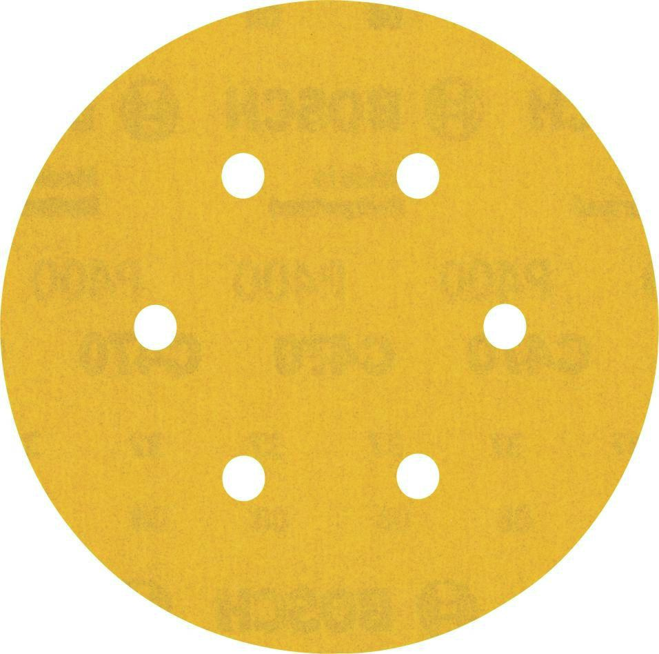 Bosch Blauw Accessoires 2608900925 Expert C470 schuurpapier met 6 gaten voor excenterschuurmachines 150 mm, K400 50 stuks