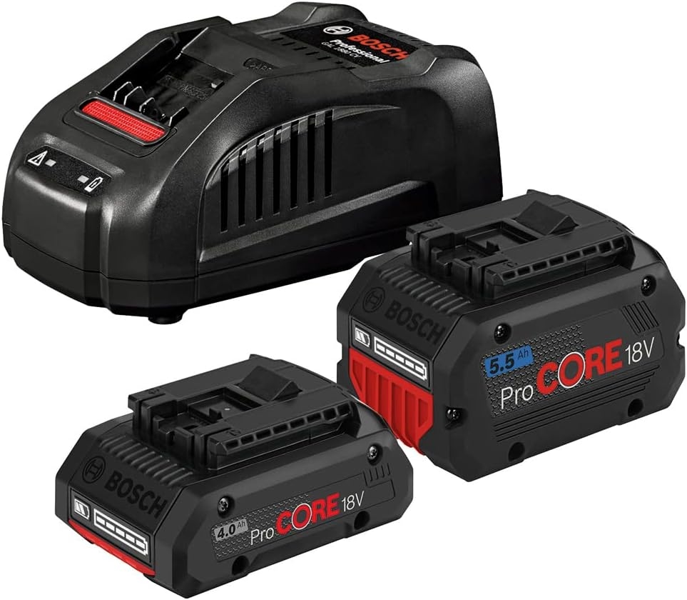 Bosch Blauw Accessoires 1600A0214A 1 x ProCORE18V 4.0Ah + 1 x ProCORE 18V 5,5Ah + GAL 1880 CV lader
