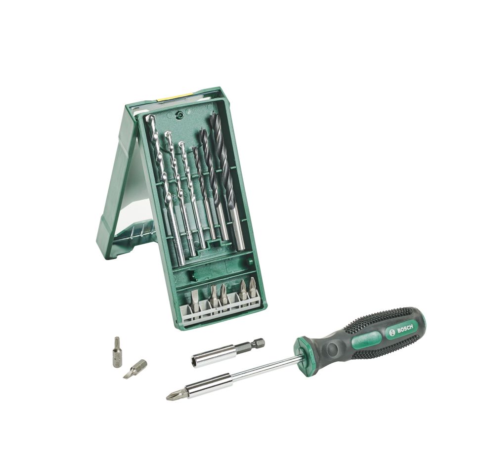 Bosch Groen Accessoires 2607017654 Promoline Mini X-Line Gereedschapsset + handschroevendraaier 16-delig
