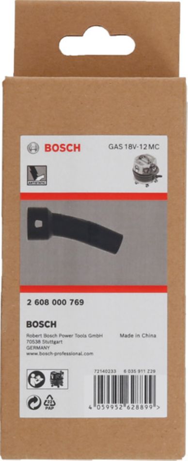 Bosch Blauw Accessoires 2608000769 Bochtstuk antistatisch 75x50x148mm