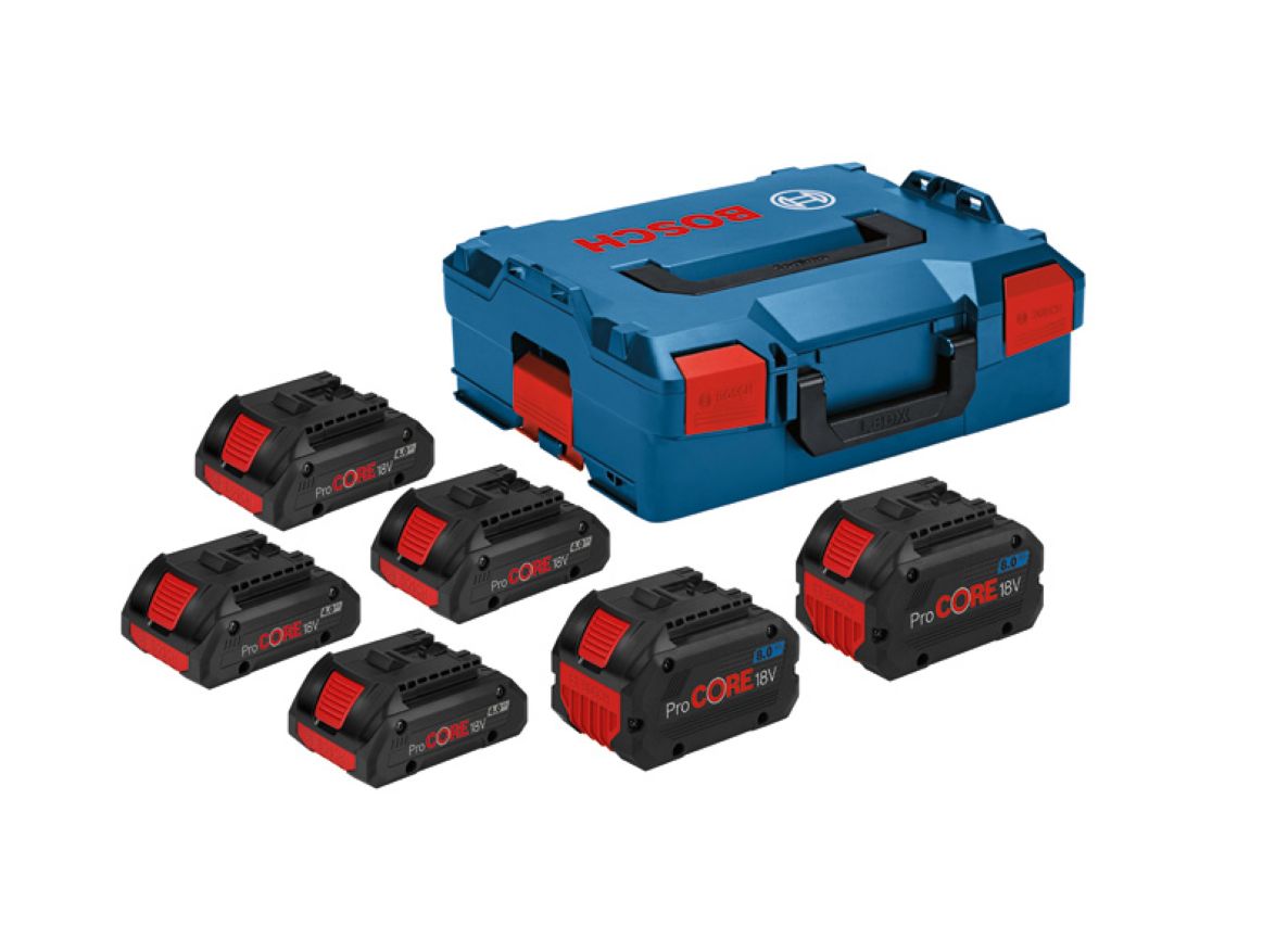 Bosch Blauw Accessoires 1600A02A2T Accu Set in L-Boxx - 4 x Accu ProCore 18V 4.0 Ah + 2 x ProCore 8.0 Ah