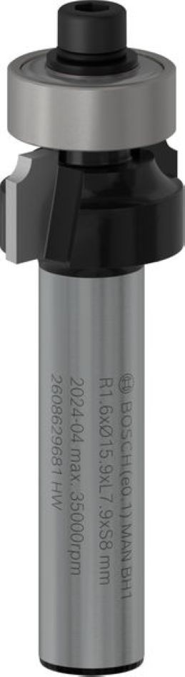 Bosch Blauw Accessoires 2608629681 PRO Afrondprofielfrees 8 mm, R1,6 mm